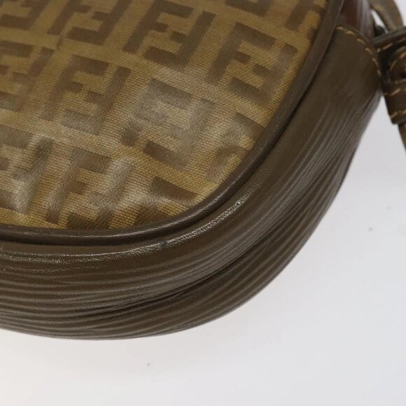 FENDI Zucchino Canvas Shoulder Bag Beige Auth - Picture 11 of 16